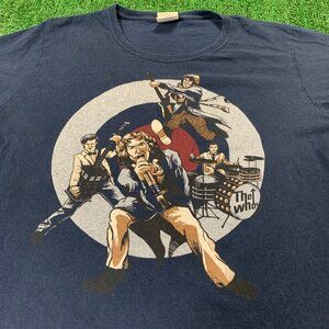 Doctor Who The Who Parody Mashup T-Shirt Women’s Large Navy Blue Gildan